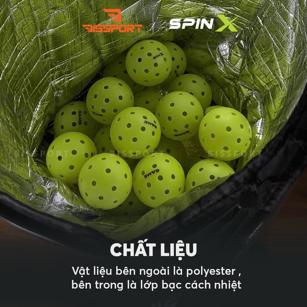 Túi Đựng Bóng Pickleball SPINX Chính Hãng - Sức Chứa 110 Quả - Dung Tích Lớn